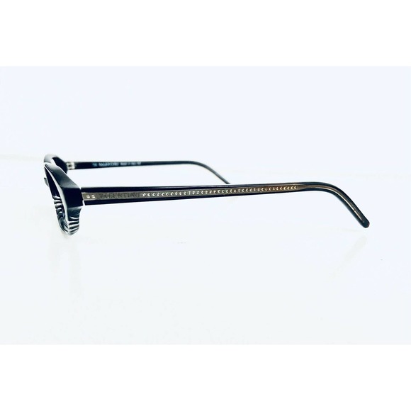 Valentino Black W Clear Stripes Oval Glasses main image 6